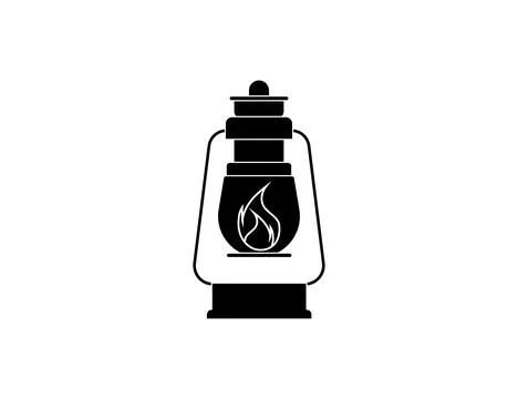 Light, oil lamp icon. Vector illustration. Stock Illustration