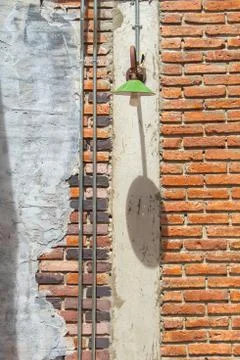 Light on the old brick  walls. Stock Photos