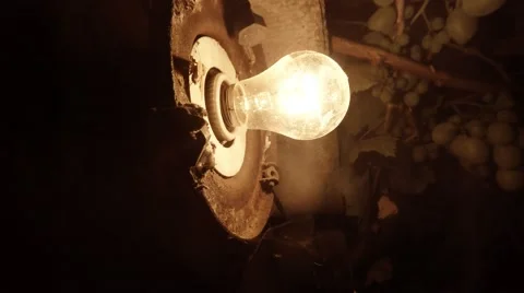Light of Old Lamp Twinkles and Attracts Night Butterflies Stock Footage 66546144