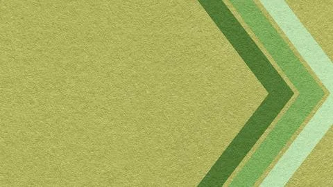 Light olive paper texture background with green, mint chevron corner stripe.. Stock Photos