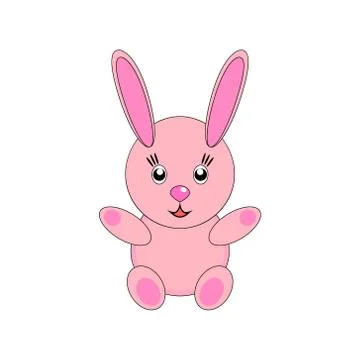 Light one pink rabbit vector illustration Stock Illustration