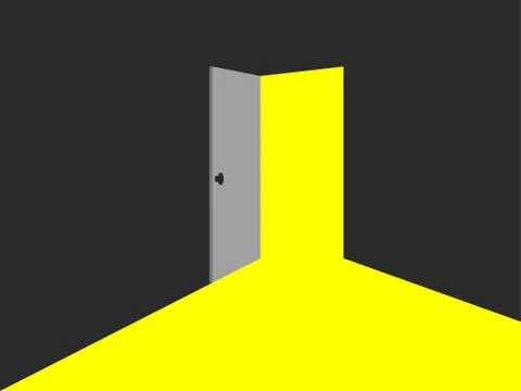 Light from the open door. Vector illustration. Stock Illustration