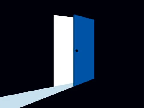 Light from the open door. Vector illustration Stock Illustration