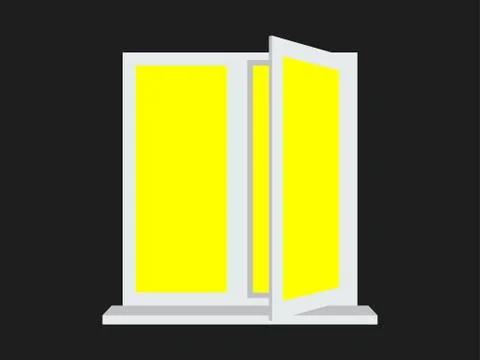The light from the open window. Yellow light. Vector illustration Stock Illustration