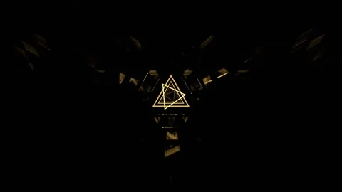 Light Orange Abstract Infinite Strobe Triangular Space Background VJ Loop in 스톡 동영상 334717522