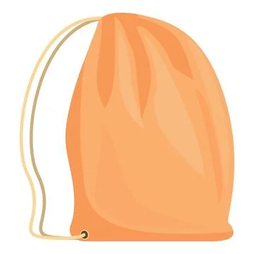 Light orange drawstring backpack isolated on white background Illustrazione stock