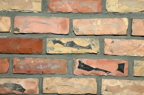 Light orange face brick wall background texture Foto stock