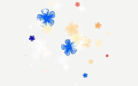 Light Orange vector abstract backdrop with flowers. Stock Illustration