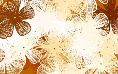 Light Orange vector abstract background with flowers Stock Illustration