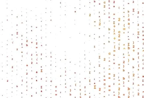 Light Orange vector backdrop with algebra elements. Stockillustratie