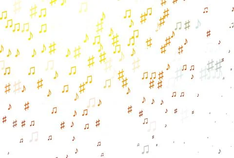 Light Orange vector backdrop with music notes. Illustrazione stock