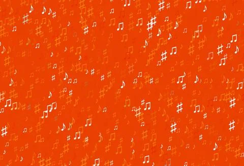 Light Orange vector backdrop with music notes. Illustrazione stock