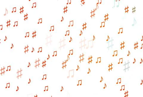 Light Orange vector backdrop with music notes. Illustrazione stock