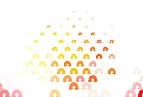 Light Orange vector backdrop with rainbows, clouds. Stock Illustration
