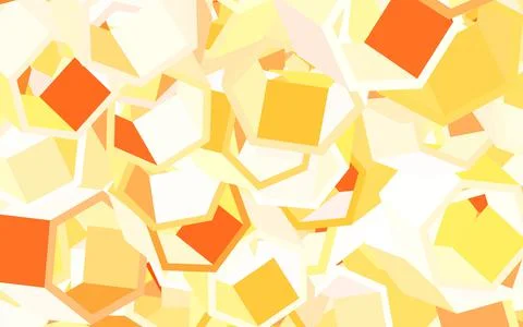 Light Orange vector background with hexagons. Stock Illustration