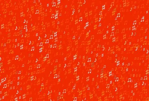 Light Orange vector background with music symbols. Illustrazione stock