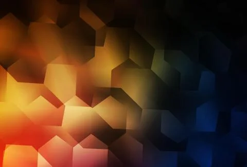 Light Orange vector background with set of hexagons. Stock Illustration