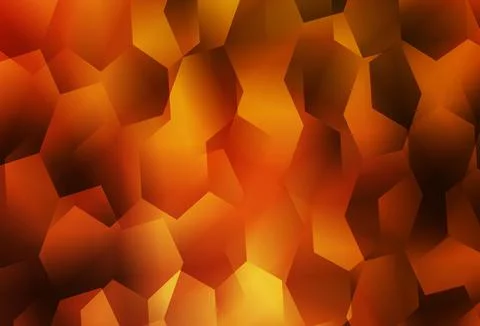 Light Orange vector background with set of hexagons. 스톡 일러스트