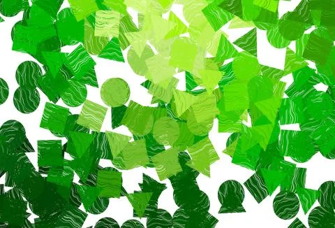 Light  orange vector background with triangles, circles, cubes. Stock Illustration