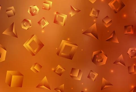 Light Orange vector background with triangles, rectangles. 库存插图