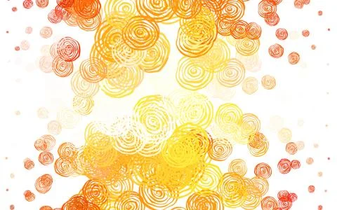 Light Orange vector doodle pattern with roses. Stock Illustration