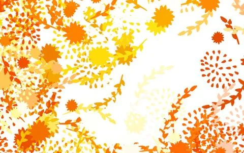 Light Orange vector doodle pattern with flowers, roses. Stock Illustration