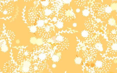 Light Orange vector doodle pattern with flowers, roses. Stock Illustration