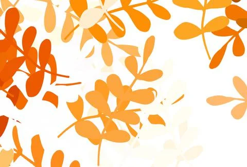 Light Orange vector doodle pattern with leaves. Illustrazione stock
