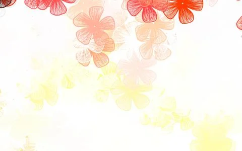 Light Orange vector elegant pattern with flowers Stock Illustration