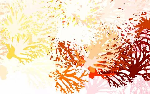 Light Orange vector elegant pattern with leaves, branches. Stock Illustration