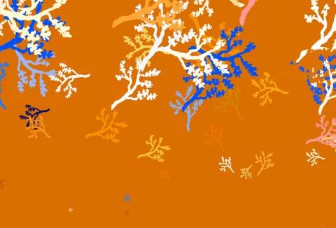 Light Orange vector natural pattern with branches. Stock Illustration