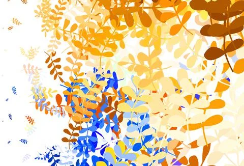 Light Orange vector natural pattern with leaves. Illustrazione stock