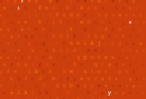 Light orange vector pattern with ABC symbols. 스톡 일러스트