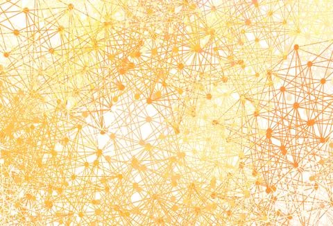 Light Orange vector pattern with artificial intelligence network. Stock Illustration