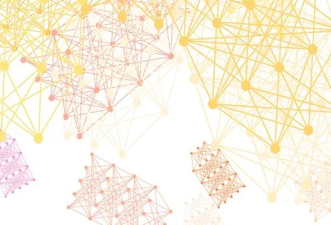 Light Orange vector pattern with artificial intelligence network. Stock Illustration