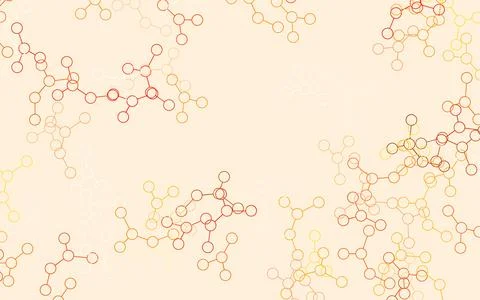 Light Orange vector pattern with artificial intelligence network. 스톡 일러스트