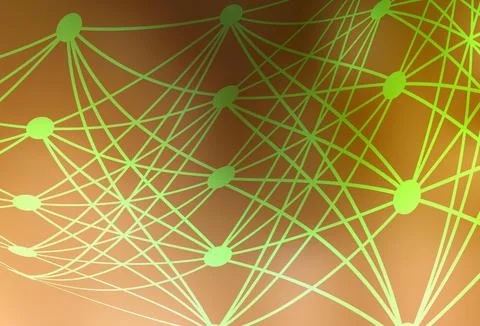 Light Orange vector pattern with artificial intelligence network. Stock Illustration