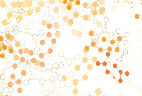 Light Orange vector pattern with artificial intelligence network. Illustrazione stock