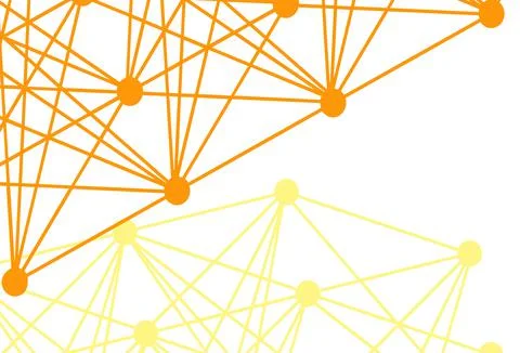 Light Orange vector pattern with artificial intelligence network. Stock Illustration