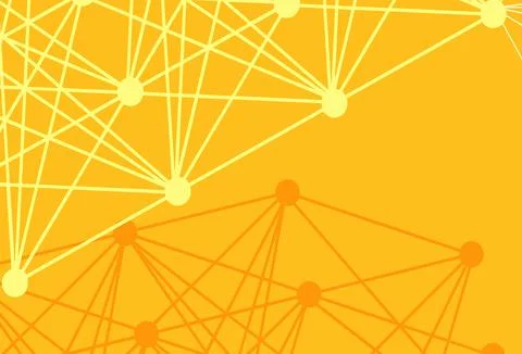 Light Orange vector pattern with artificial intelligence network. イラスト素材