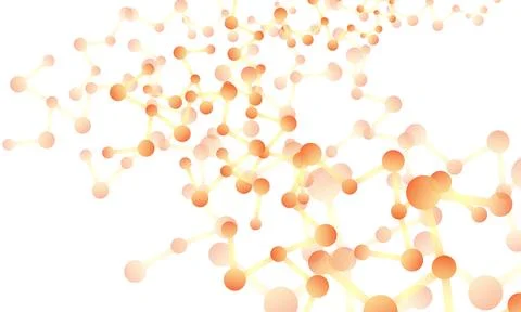 Light orange vector pattern with artificial intelligence network. Illustrazione stock