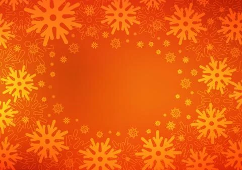Light Orange vector pattern with christmas snowflakes. 库存插图