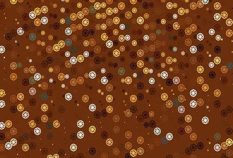 Light Orange vector pattern with christmas snowflakes. 스톡 일러스트
