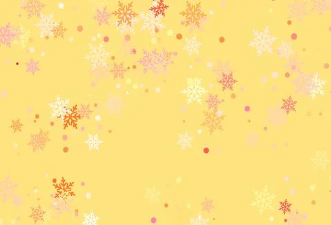 Light Orange vector pattern with christmas snowflakes. Stock Illustration