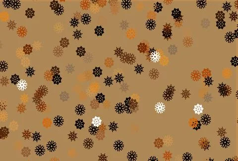 Light Orange vector pattern with christmas snowflakes. 库存插图