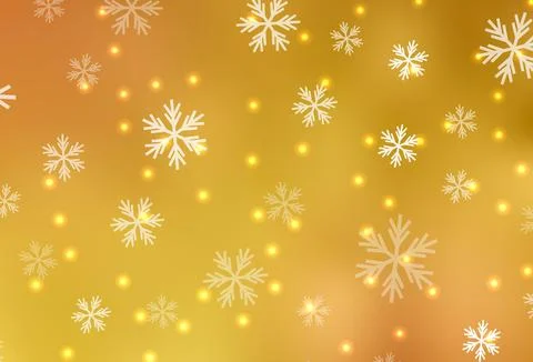 Light Orange vector pattern with christmas snowflakes, stars. 库存插图