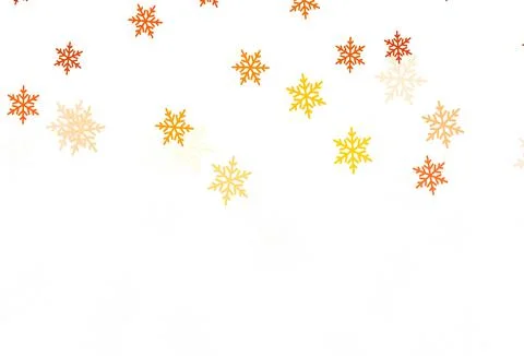 Light Orange vector pattern with christmas snowflakes, stars. Illustrazione stock
