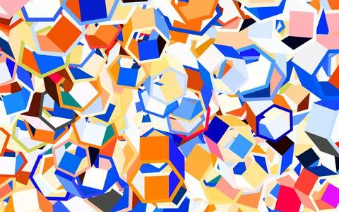 Light Orange vector pattern with colorful hexagons. Illustrazione stock