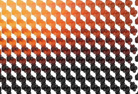 Light Orange vector pattern with curved circles. Stock Illustration