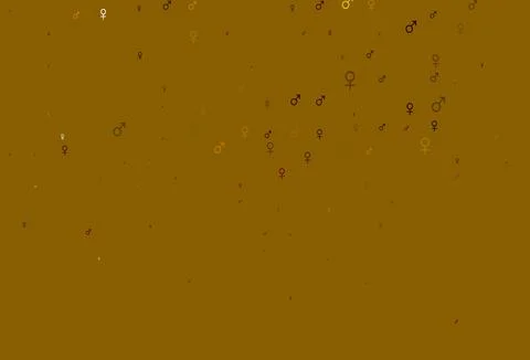 Light orange vector pattern with gender elements. 스톡 일러스트